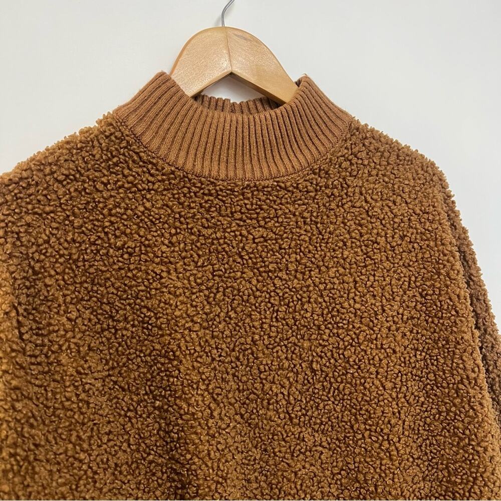 Anthropologie Six Crisp Days Boucle Teddy Sweatshirt Sweater Brown XS Small - Picture 3 of 10
